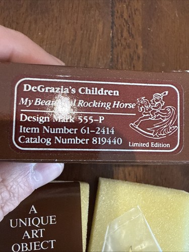 Goebel Olszewski DeGrazias Children My Beautiful Rocking Horse Miniature 555-P - Picture 3 of 4