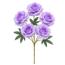 5 Head Artificial Purple Rose Bouquet