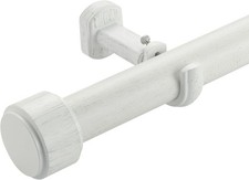 Lwiiom Heavy Duty Curtain Rod 1 1/4" Diameter 120in/10ft White Non-Adjustable