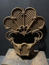 Vintage Homeco-Home Interiors Cane  & Wicker Look Wall Pocket Planter. Cute.