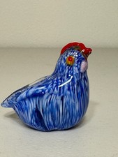 Blue Glass Rooster Chicken