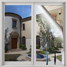 One Way Window Privacy Film with Installation Tools 17.5 x 78.7 Inches Sun Bl...