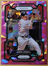 2024 Panini Prizm Mike Lowell #293 Pink Cracked Ice Boston Red Sox Baseball Card