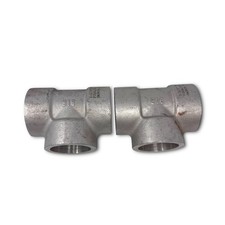 Lot of 2 ASP 1-1/2" 3000# Stainless Steel Socket Weld Tee Fittings A182 F316L US