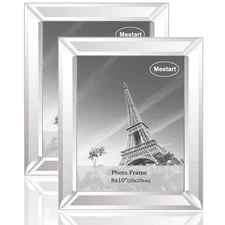 Meetart Silver Mirror Photo Frame 8x10 inch 2 Piece Per Set for Wall Hang or ...