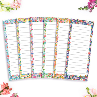 6-Pack Magnetic Grocery List for Fridge (Floral) - 3.5  x 9  Memo Notepad for...