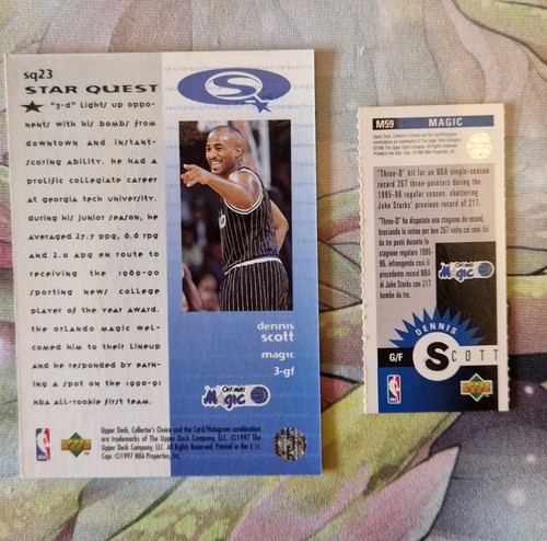Set 2 Cards Upper Deck ๐ฎ๐น๐บ๐ฒ NBA 1997 - DENNIS "3D" SCOTT - Foto 2 di 2