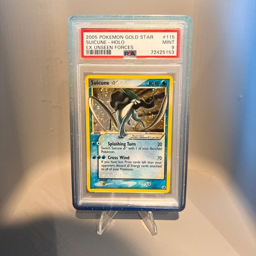 🌀SWIRL🌀 2005 Pokemon Gold Star Ex Unseen Forces #115 Suicune - Holo PSA 9 MINT