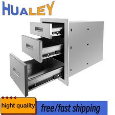 Outdoor Kitchen Drawers Triple Drawer Flush Mount Stainless Steel 356x516x588mm
