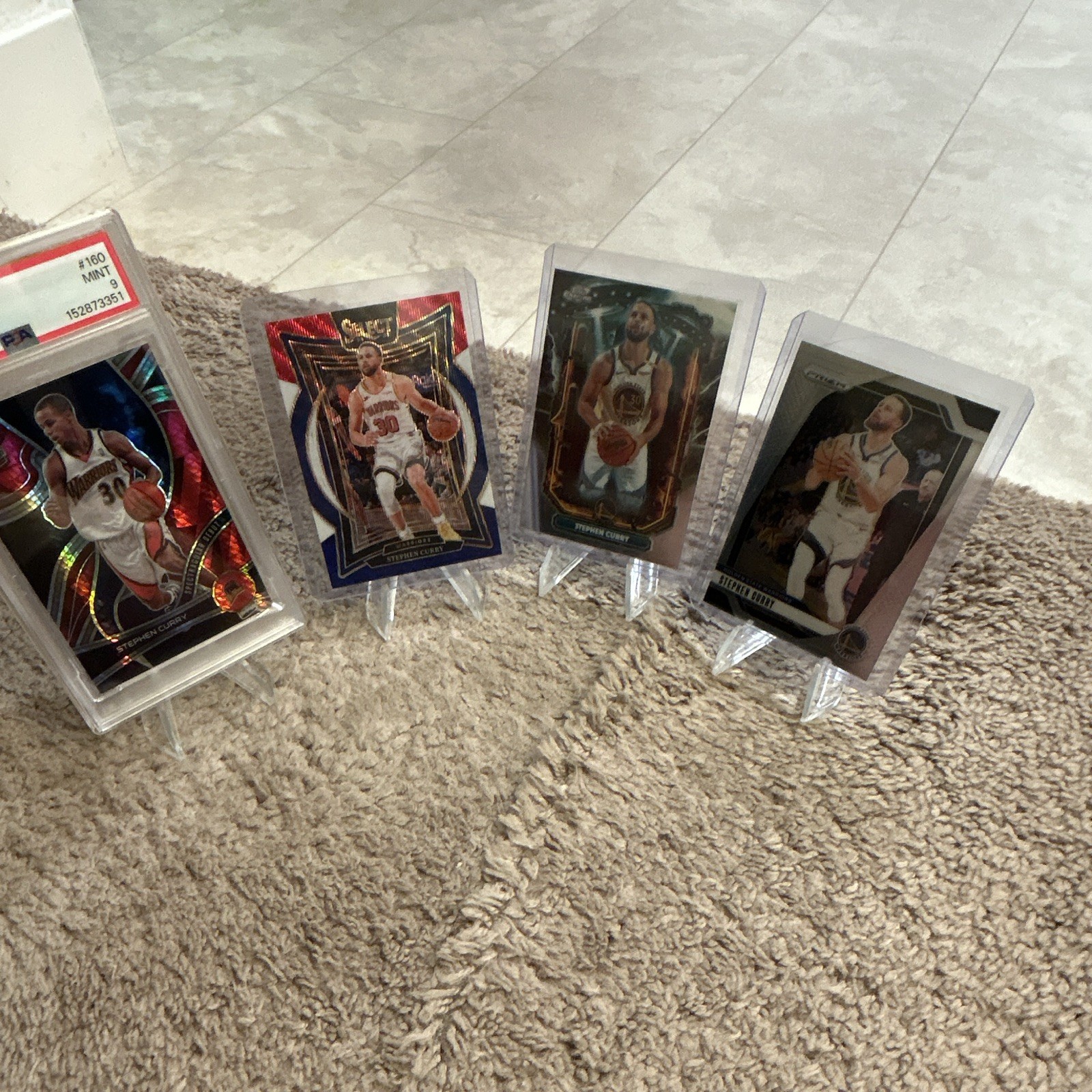 Panini Stephen Curry Warriors 2021-22 Spectra 4-Card Lot #160 PSA 1528733351 view 13