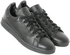 Adidas M20327 Stan Smith Black Lace-Up Leather Tennis Sneakers Shoes Men's US 5