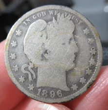 1896-O Liberty Barber Quarter Coin ~ Better Date ~ Low Grade