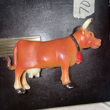Celluloid Miniature Animated Toy Cow Figurine Movable Parts - Vintage