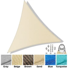 20'x20'x20' Sun Shade Sail w/ Cable UV Block Backyard Garden Pool Cover Outdoor