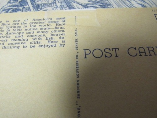 Vtg. 1940s / 50s Yellowstone National Park Color Post Card - Picture 8 of 8