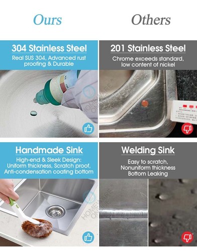 1.2mm Thickness Handmade Stainless Steel Double Bowls Kitchen Sink Drainer Board - Picture 3 of 5
