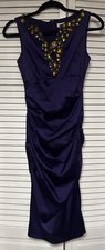 Cache Purple Embellished Women's party elegant Dress Size 2 GUC
