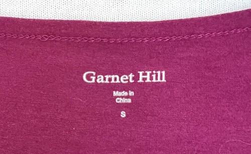 Blusa para mujer Garnet Hill marrón simulada envoltura camiseta de punto talla pequeña - Imagen 5 de 10