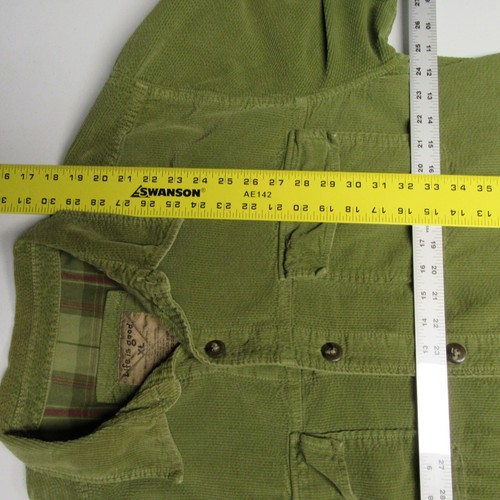 Life is Good Shirt Mens XL Corduroy "Heavy" Buttons "Green" - Picture 7 of 7