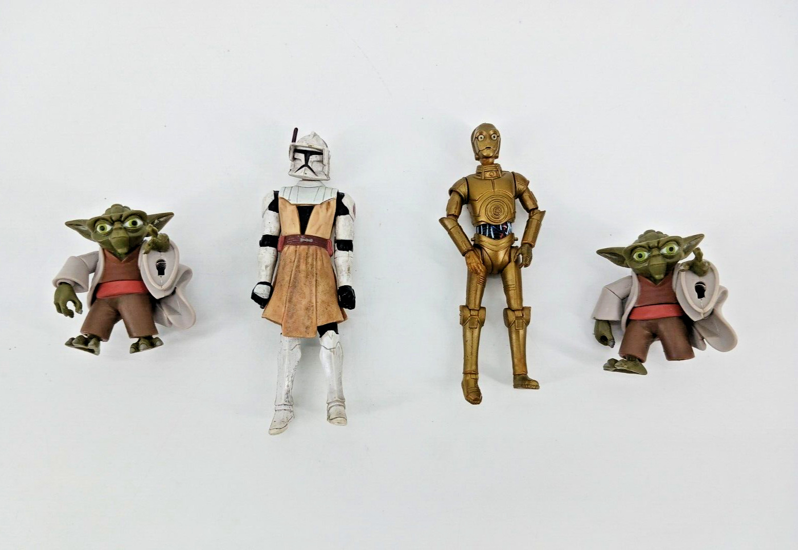 Lot of 4 Star Wars Hasbro 2008 The Clone Wars Loose Action Figure C-3PO Kenobi