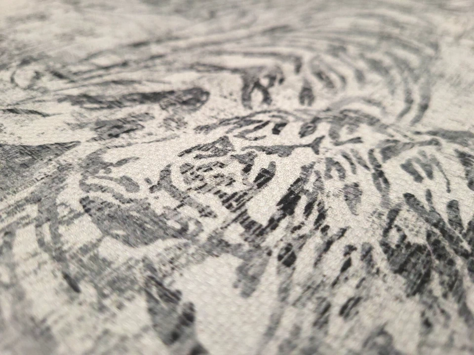 Tela P Kaufmann PROWL PEWTER Negro Blanco Tigre Diseñador Estampado Cortinas Uph Foto 3 de 4