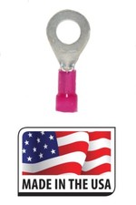  50 22-18 RED NYLON 5/16 RING TERMINAL ELECTRICAL CONNECTOR MADE IN USA 5/16"