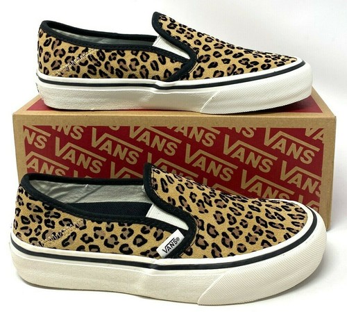 vans mini leopard slip on