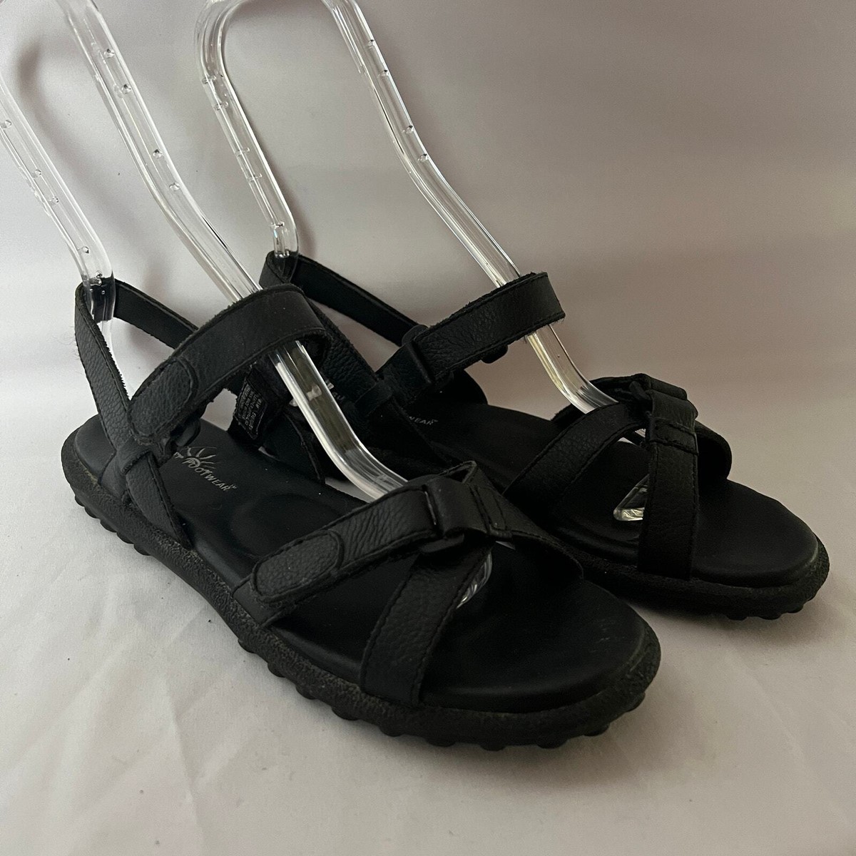 Sun Bay Footwear Evergreen Black Leather Womens Sandals Size