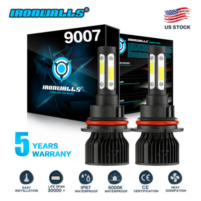 4 SIDES 9007 LED Headlight Bulbs for 2003-2016 International Harvester 4300 4400