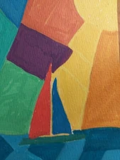 GAT PAINTINGS IMPRESSIONISM ORIGINAL COLLECTIBLE WHIMSICAL ABSTRACT SEASCAPE ART