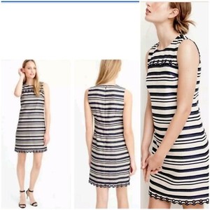 j crew navy scalloped dress