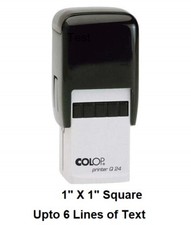 COLOP Printer Q 24 - Square Self-Inking Stamp - 6 Lines of Text - Size 1" X 1"
