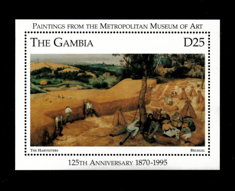VINTAGE CLASSICS- Gambia 1995- Art- Souvenir Stamp sheet- Scott 1721- MNH