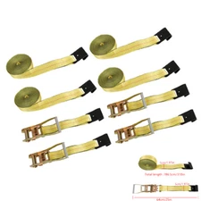 3333 lbs 4 PK 2 Inch x 27 Feet Ratchet Straps With Flat Hook Heavy Duty Tie Down