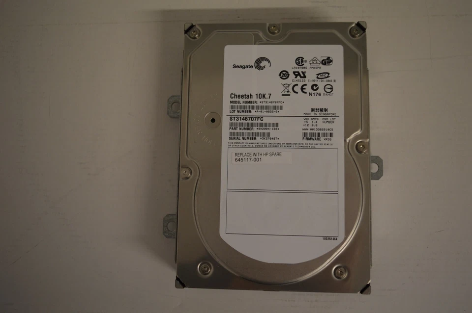 HP 645117-001 Seagate Cheetah ST3146707FC 147GB 10K 3.5" FC HPLG 10K DC3 HDD - Image 3 of 4