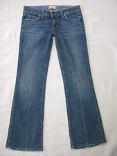 Paige Laurel Canyon Bootcut Jeans Women Size 28 Blue Distressed + Stretch L28.5