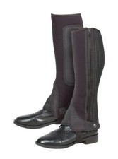 English Riding Half Chaps - Neoprene Water Resistant Synthetic Suede-XS,S,M,L,XL