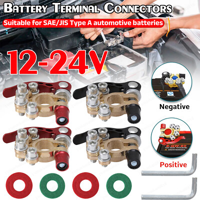 4Pcs Car Battery Terminal Connector Clamp Quick Release Adjust Disconnect Tool