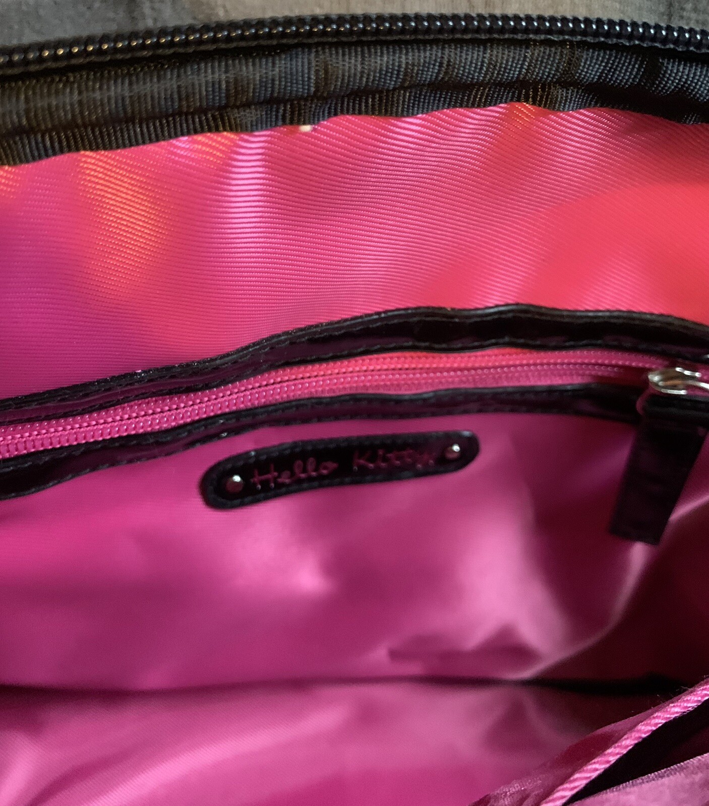 Black Simulated Leather Argyle Design Hello Kitty… - image 6