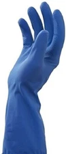 Latex Gloves Blue Unlined Reusable Honeycomb Grip Dishwasher Home Work-12 Pairs