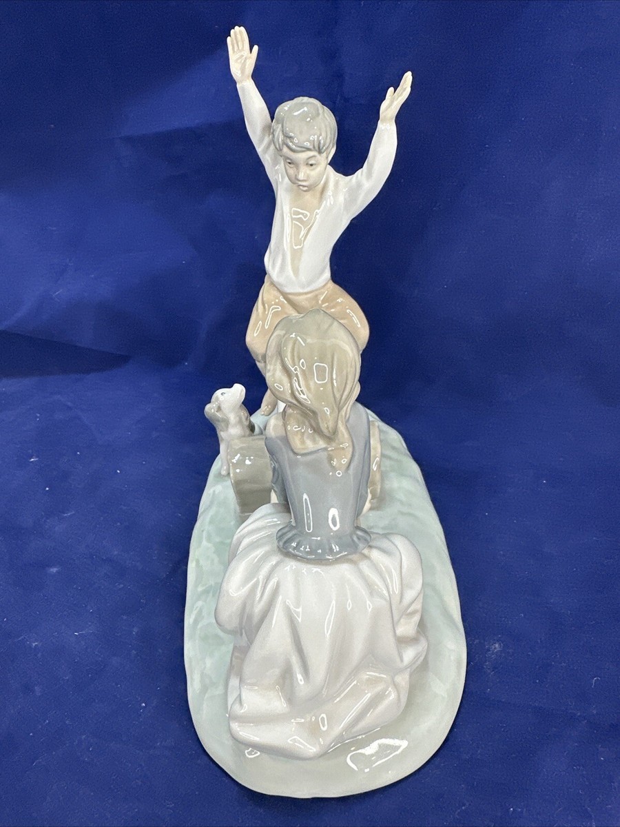 LLADRO #4867 Seesaw Boy, Girl & Dog on Teeter Totter Glossy