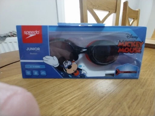 Speedo Disney Mickey Mouse Illusion Junior Goggles Lava Red New