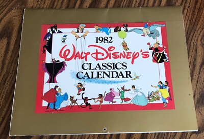 Vintage 1982 Authentic Walt DISNEY Classics Calendar Snow White Cinderella Dumbo