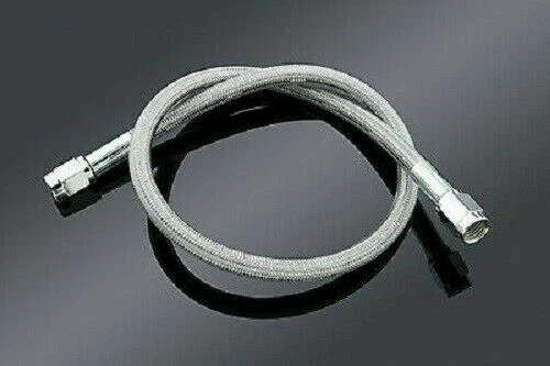 Línea de freno trenzada de acero inoxidable con capa transparente de platino de 41 pulgadas Goodridge 70341 Harley Foto 2 de 4