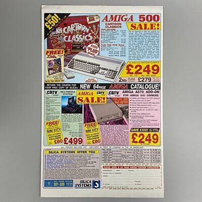 COMMODORE CARTOON CLASSICS AMIGA 500 A570 ADD ON 1993 VINTAGE RETRO WERBUNG