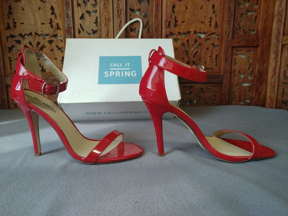 CALL IT SPRING Jechta Open Toe Strappy Pump NIB MSRP $45 RED Super Cute - Image 4 of 4