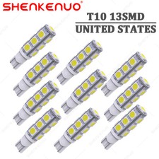 10pcs Led T10 194 168 W5w Canbus White Dome License Side Marker Light Bulb 6000k