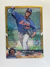 2018 Bowman Chrome Prospects Gold Shimmer  #BCP35 Marcos Molina /50 Mets