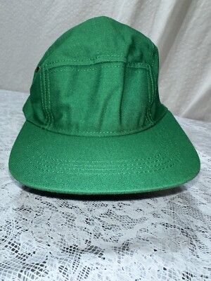 Vtg 90s Ohsung trading co green 5 panel baseball cap OS leather strapback