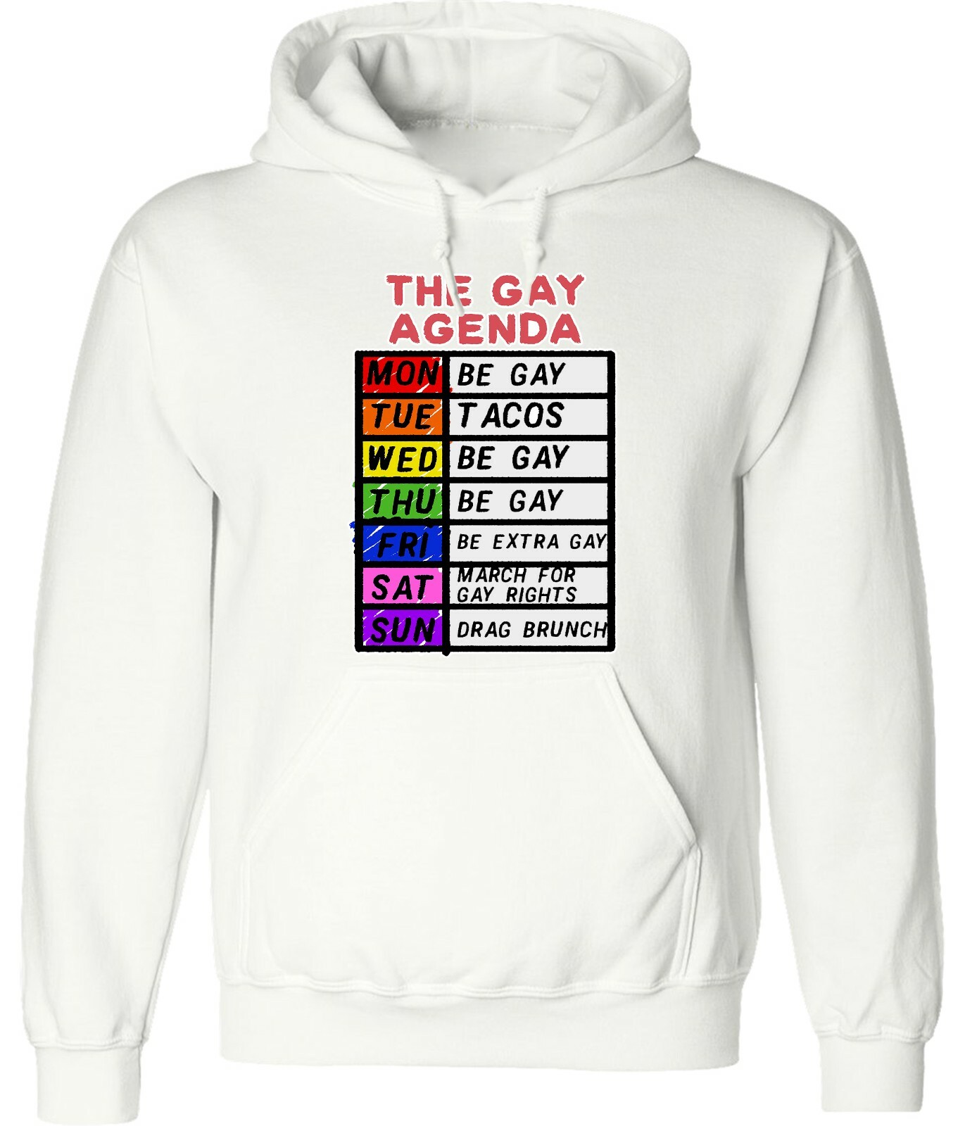 The Gay Agenda LGBT Pride Rainbow Cool Funny Unisex Man Women Hoodie  Sweatshirts | eBay